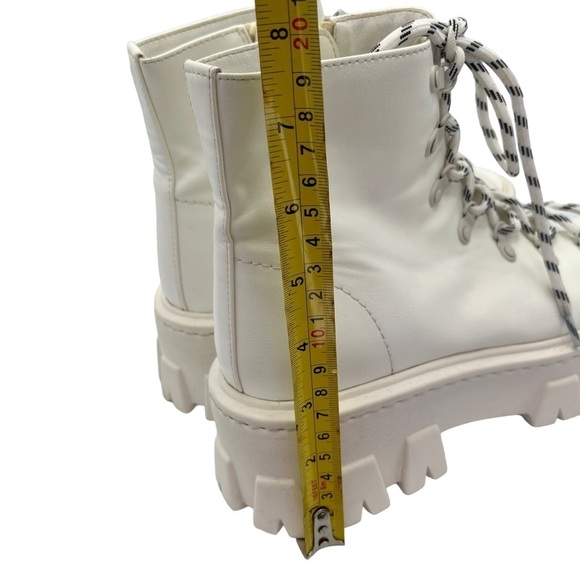 Moussy Open Toe Chunky Boots White Lace Up Ankle US 7 Combat Style - Picture 12 of 16